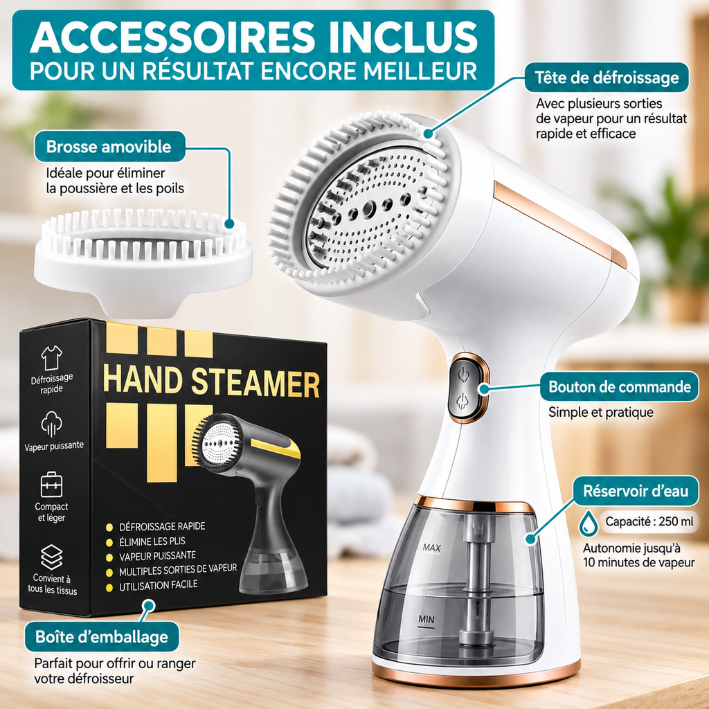 Défroisseur Vapeur Portable-Compact & Puissant