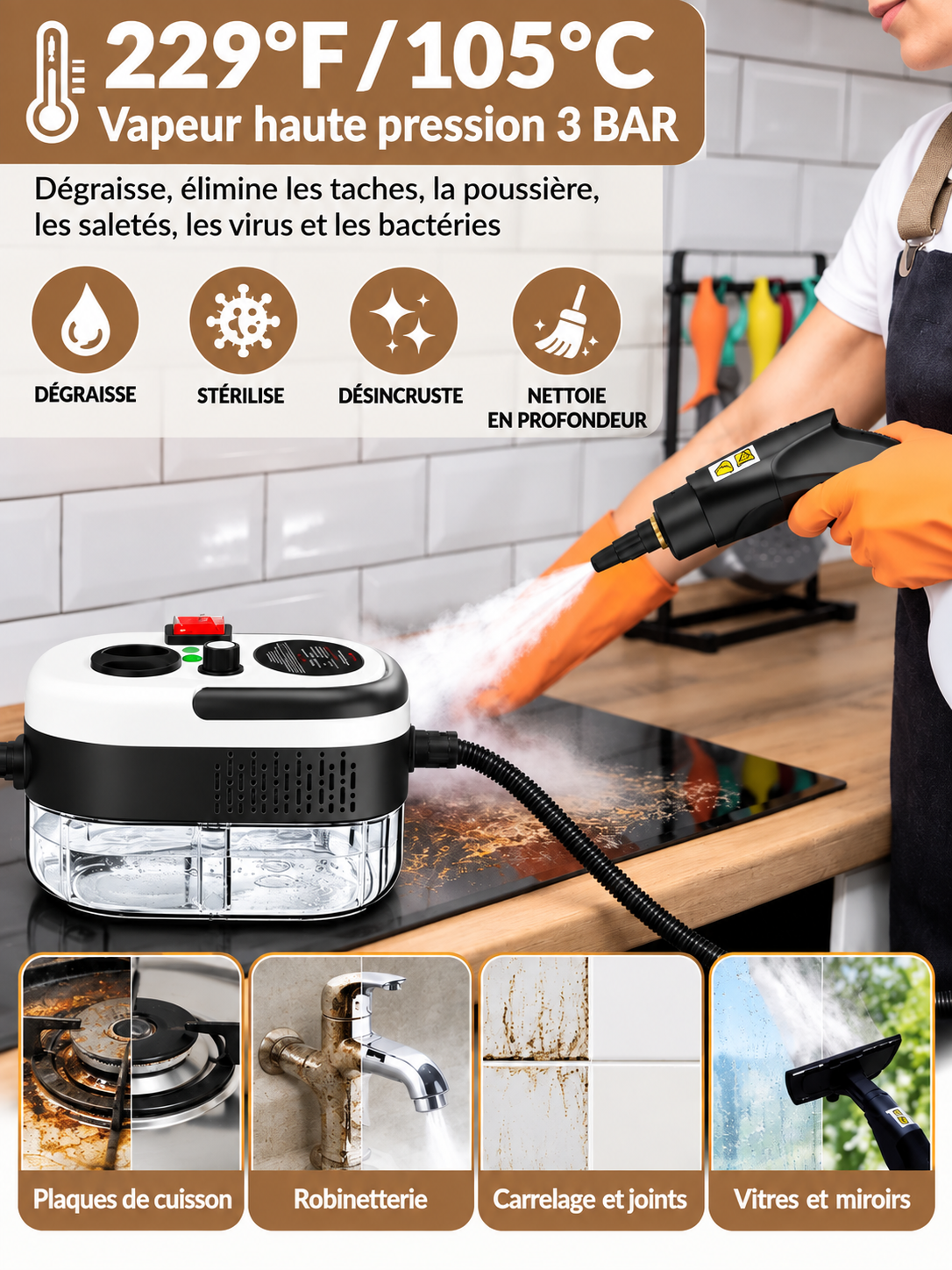 Nettoyeur Vapeur Multifonction  Haute Température