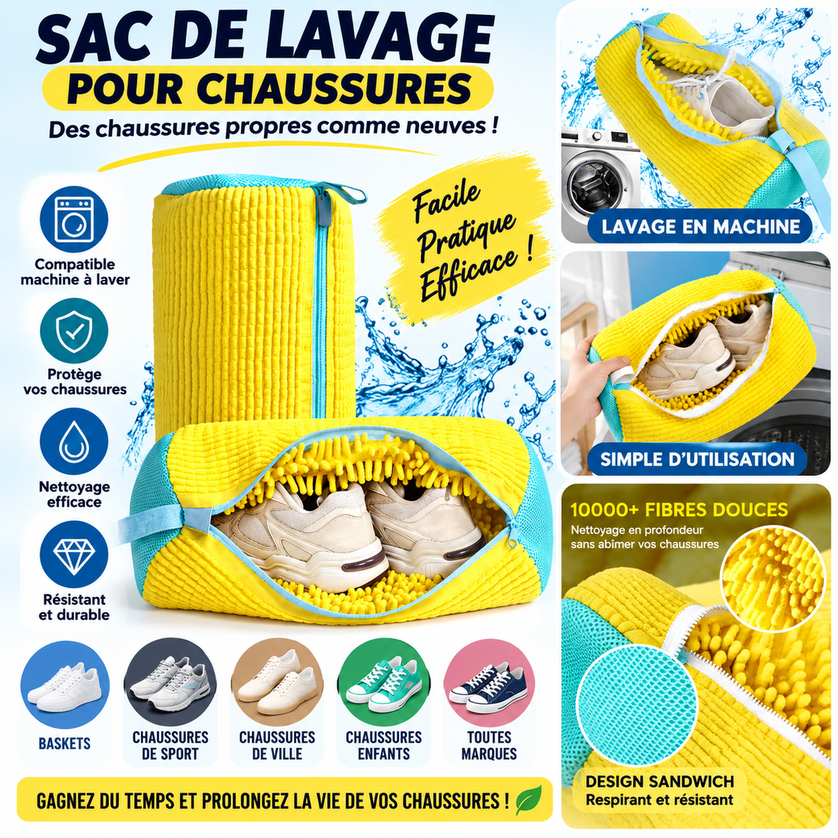 Sac de lavage pour chaussures - présentation principale